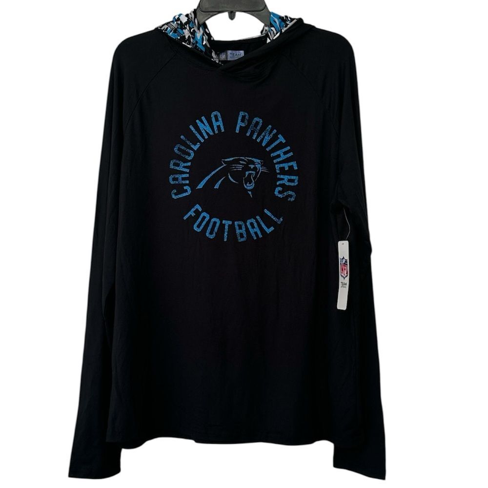 NFL Carolina Panthers Football Graphic Lightweight Mini Camo Hoodie NEW Shirt L